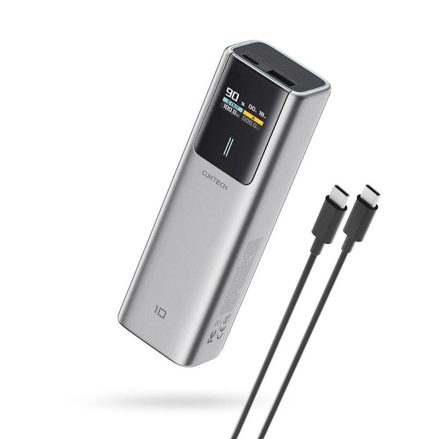 Grå CUKTECH 150W 10K powerbank med skjerm