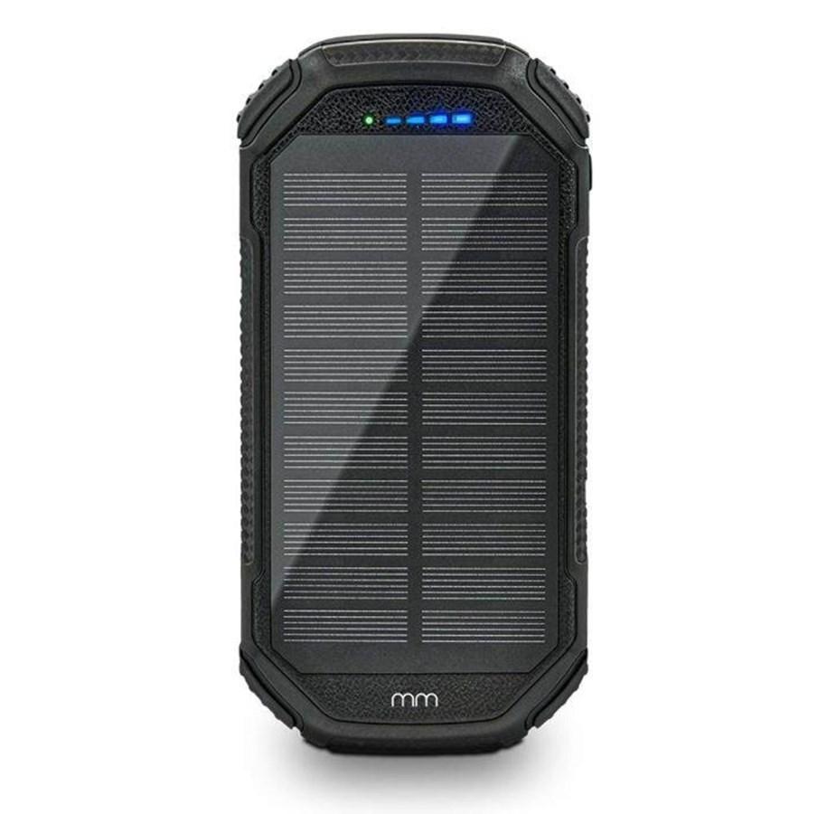 Mikamax 20 000 mAh solcelle-powerbank med trådløst ladefelt