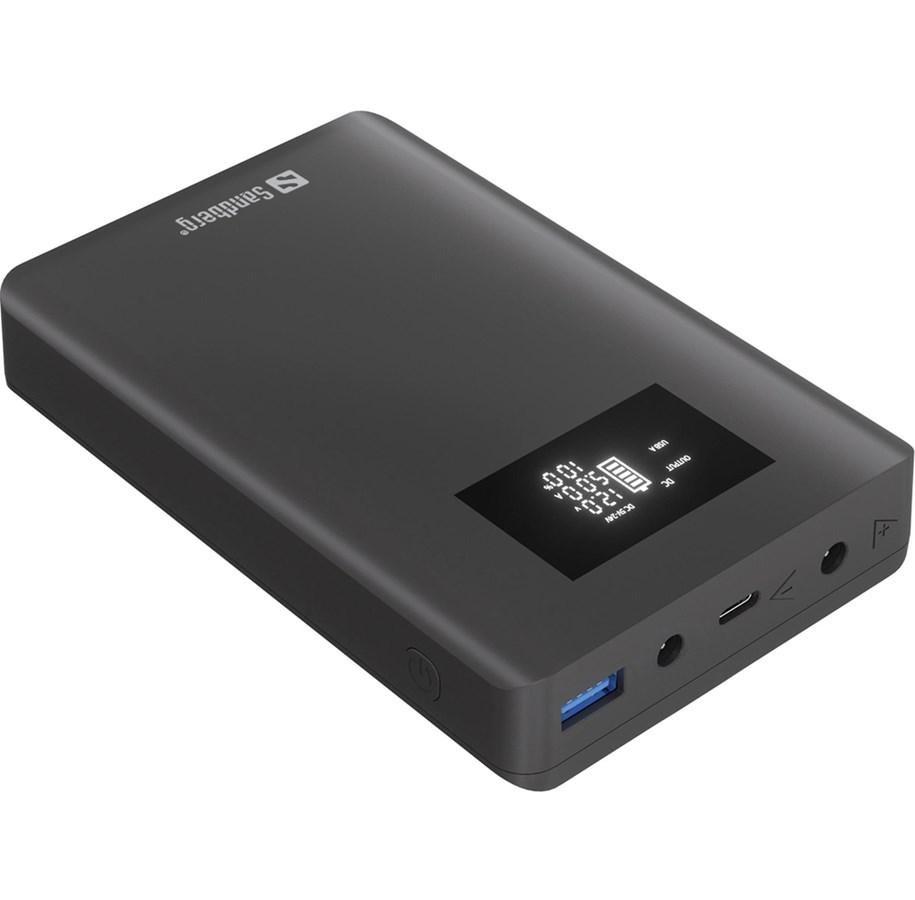 Sandberg Laptop Powerbank på 20 000 mAh med LCD-skjerm
