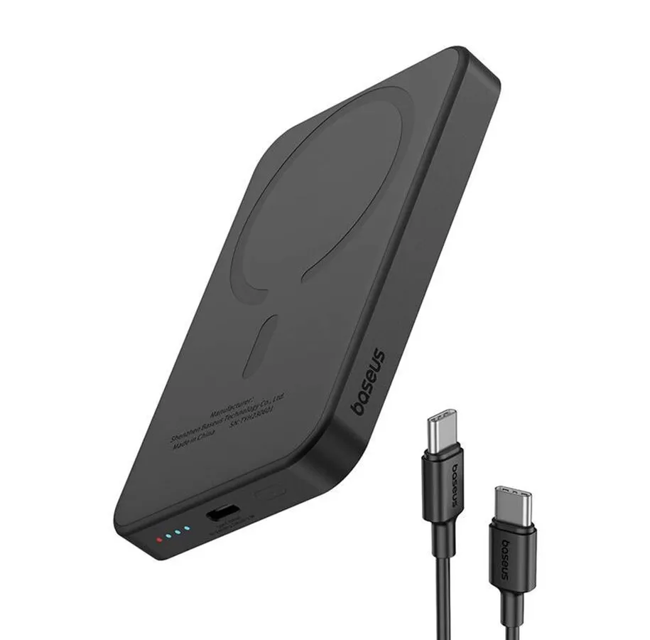 Svart Baseus Magnetic Mini powerbank på 5 000 mAh