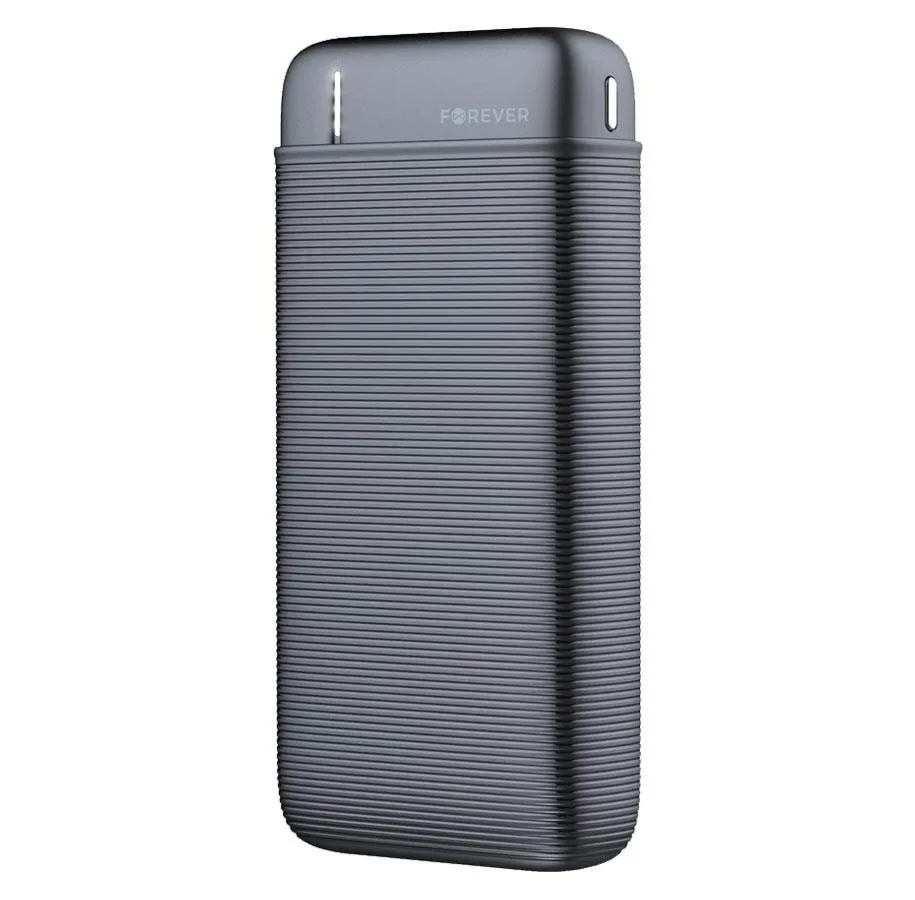 Svart Forever TB-100L powerbank med USB-kontakter