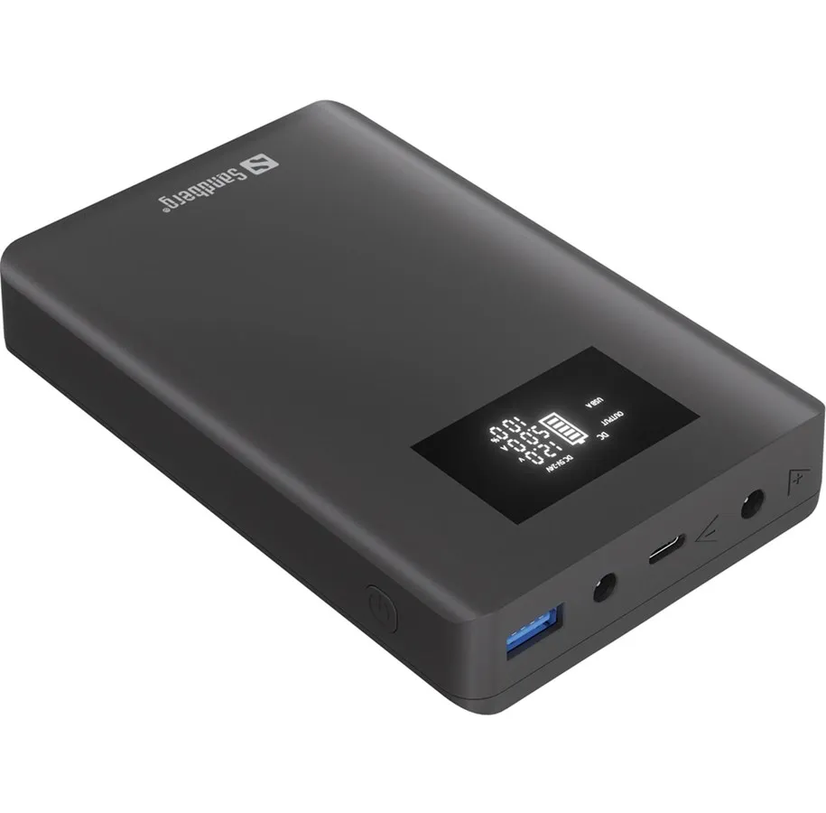 Sandberg Laptop Powerbank på 20 000 mAh med LCD-skjerm