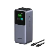 Svart UGREEN 130W powerbank med skjerm og USB-porter